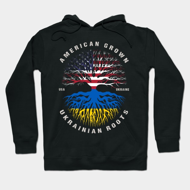 American Grown Ukrainian Roots Ukraine Flag Hoodie by heart teeshirt